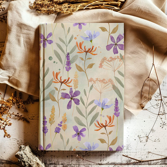 Honeysuckle & Lavender Watercolour Hardback Notebook