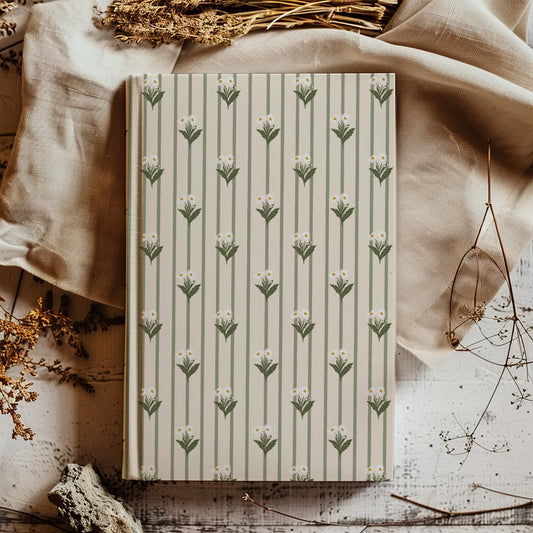 Pinstripe Daisy Hardback Notebook