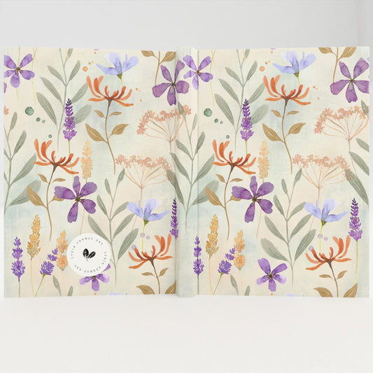 Honeysuckle & Lavender Watercolour Hardback Notebook
