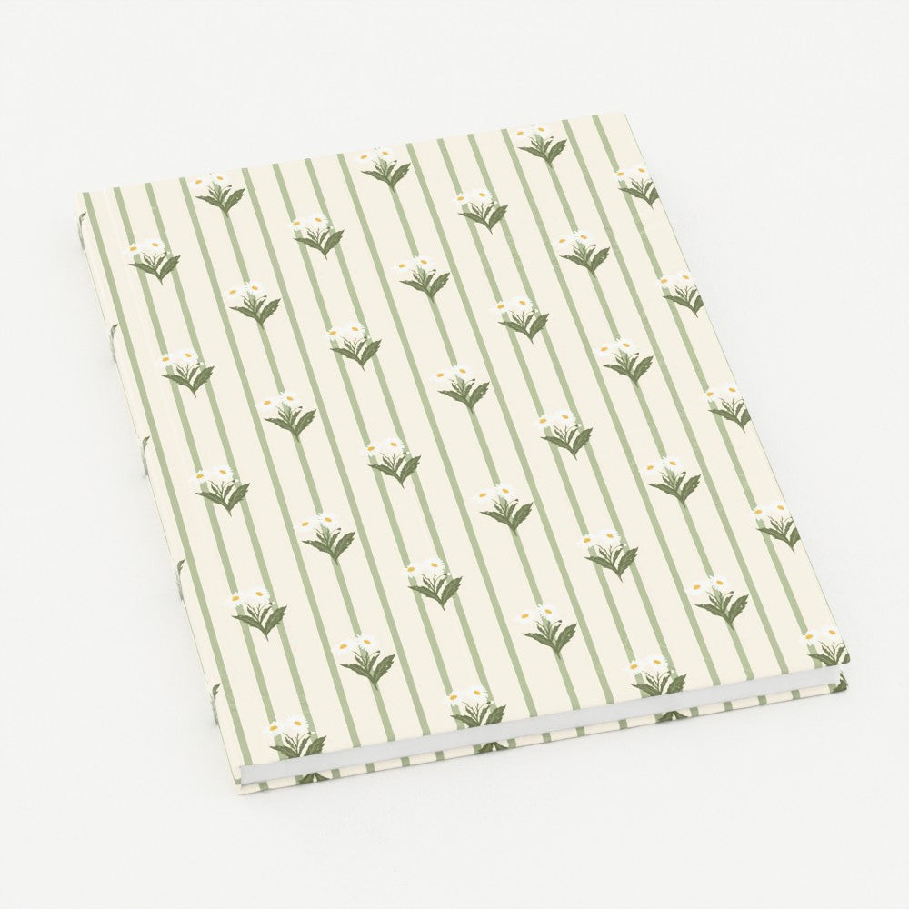 Pinstripe Daisy Hardback Notebook